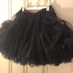 One Size Black Tulle Petticoat Fits Plus Size